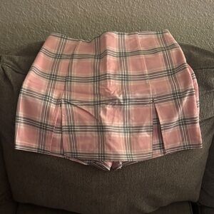Pink Plaid Women's Skirt